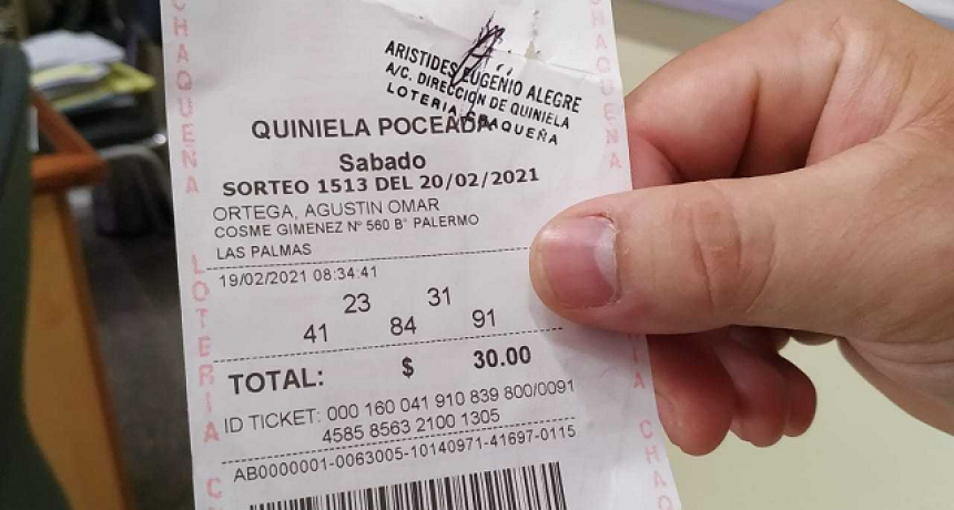 Un trabajador de Las Palmas se llev&oacute; m&aacute;s de $4 millones con la Poceada Chaque&ntilde;a