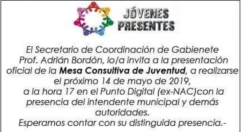 Hoy lanzan Mesa consultiva de la Juventud.