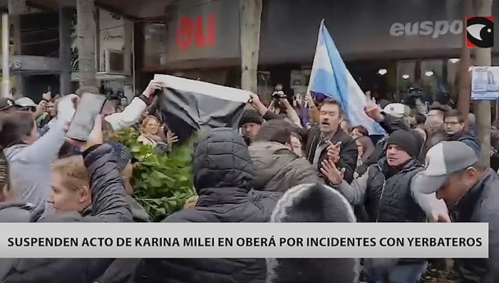Karina Milei y Martín Menem fueron abucheados en Misiones en plena recorrida partidaria