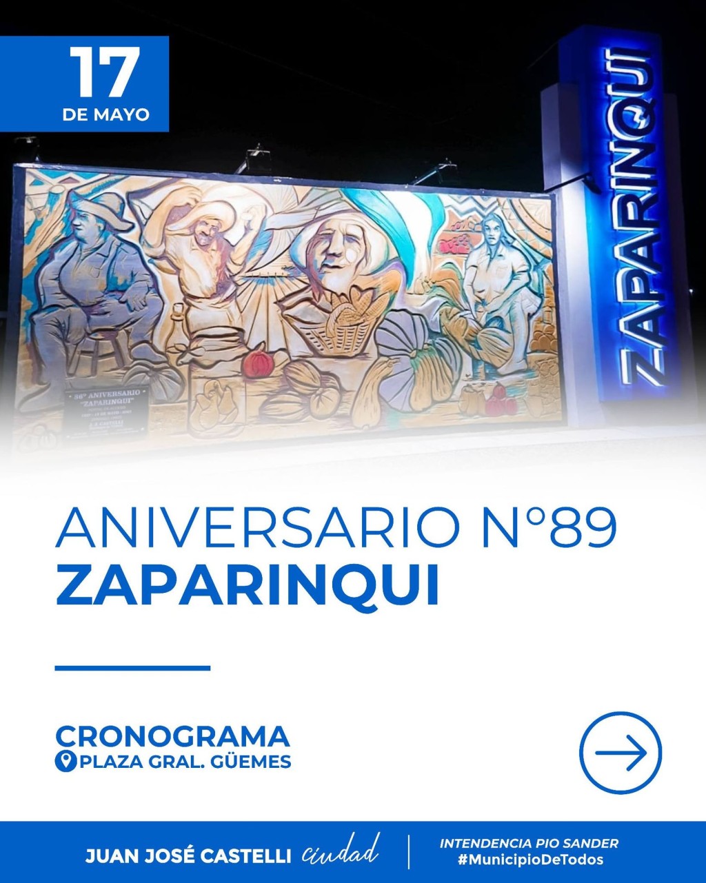 Progra de actividades para celebrar los 89&deg; aniversarios de Zaparinqui