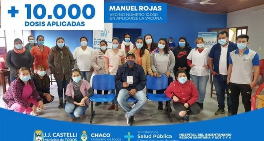 Castelli ya aplic&oacute; 10 mil dosis de vacuna contra el COVID-19