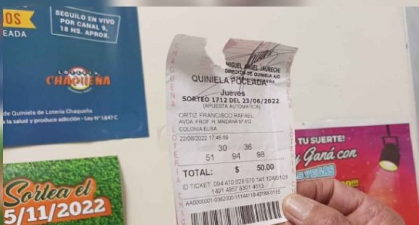 Jubilado de Colonia Elisa gan&oacute; m&aacute;s de 16 millones de pesos con la Poceada