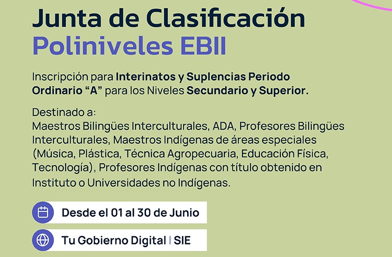 Niveles Secundario y Superior: abren inscripción a interinatos y suplencias para docentes de Pueblos Originarios