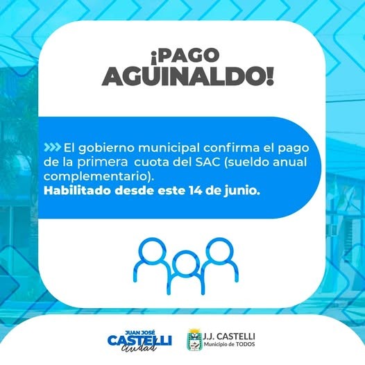 El Municipio pagó el medio aguinaldo antes del Día del Padre