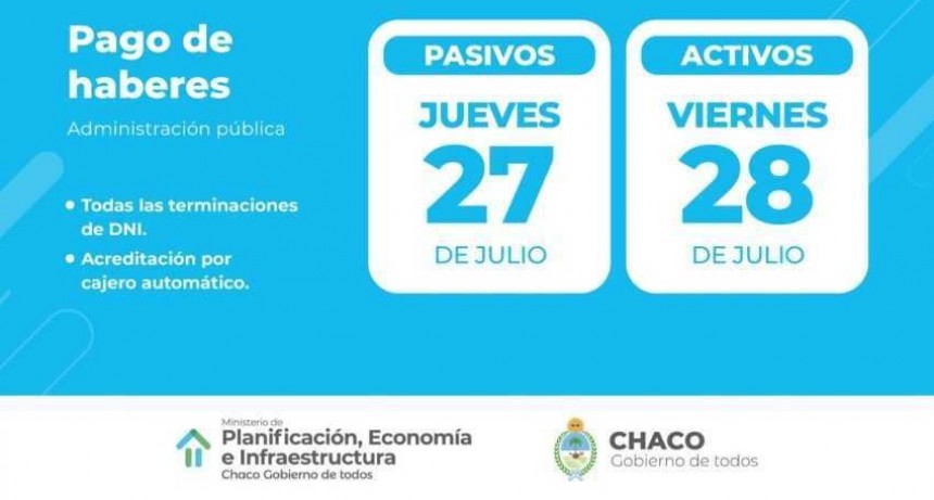 Con el pago a jubilados, inicia el cronograma de sueldos de la Administraci&oacute;n P&uacute;blica