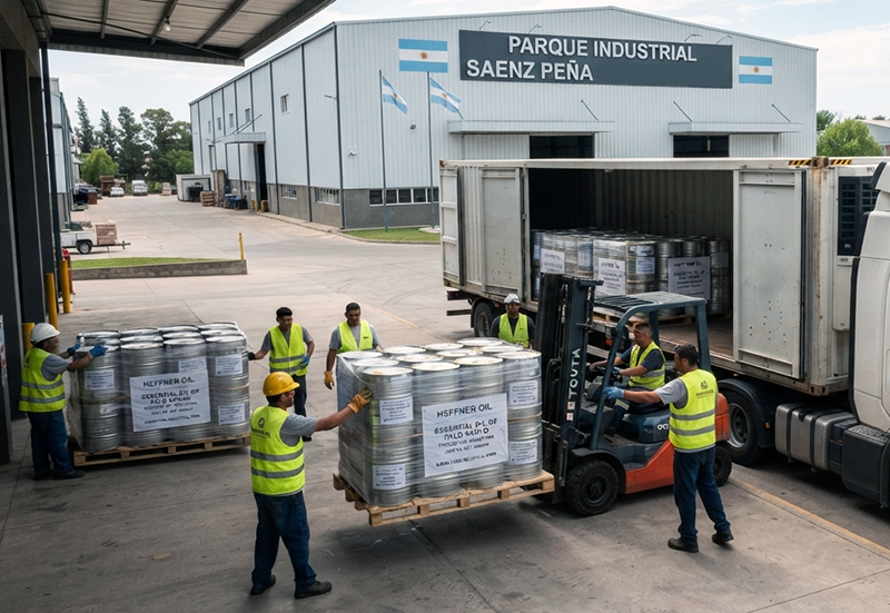 Chaco embarca desde S&aacute;enz Pe&ntilde;a carga de aceite esencial de Palo Santo con destino a Alemania