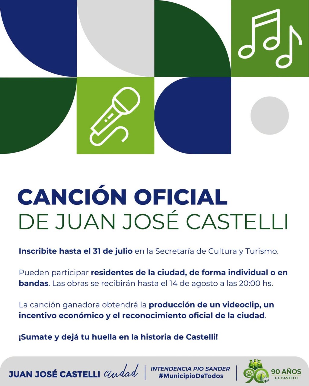 &iexcl;Buscamos la Canci&oacute;n Oficial de Juan Jos&eacute; Castelli!