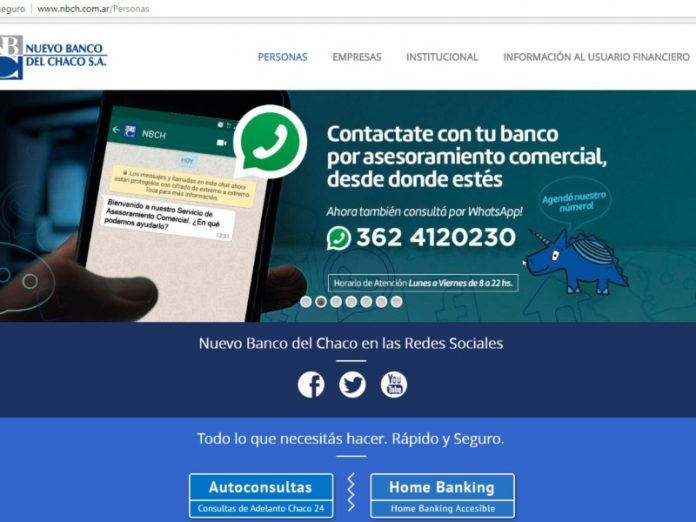 El Nuevo Banco del Chaco habilita Asesoramiento On Line por WhatsAPP