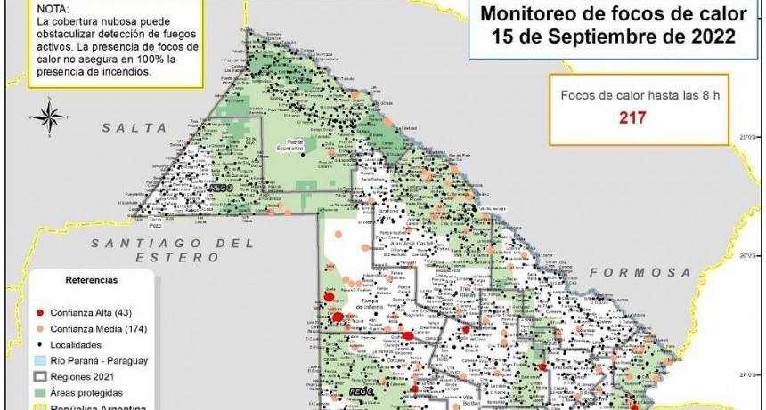 Sequ&iacute;a moderada y llamado a prevenir incendios: en el Chaco se registraron 217 focos de calor