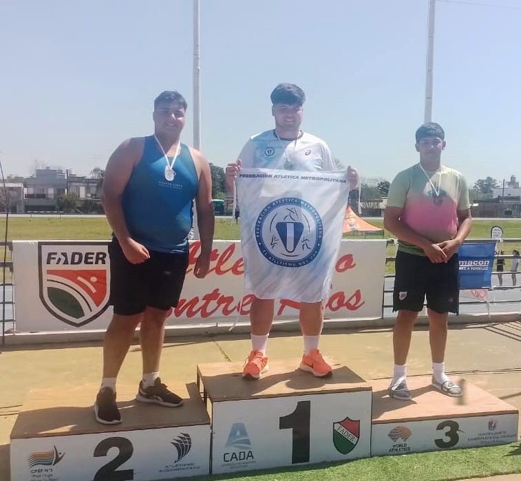 Franco Romero de Castelli, obtuvo el tercer puesto en nacional de atletismo en lanzamiento de bala 