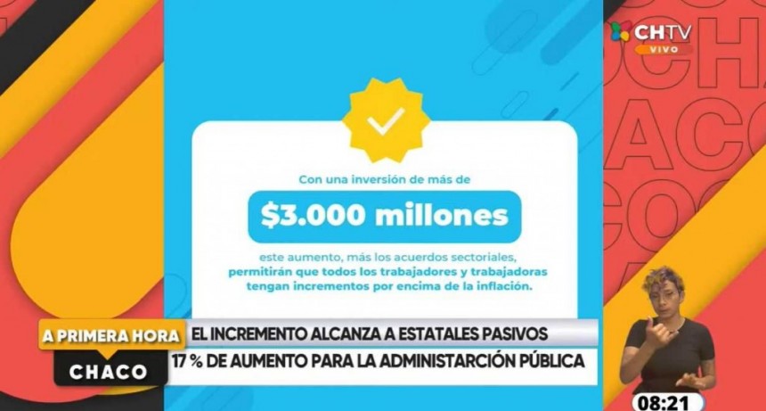 Capitanich anunció el aumento salarial para trabajadores y trabajadoras de la administración pública