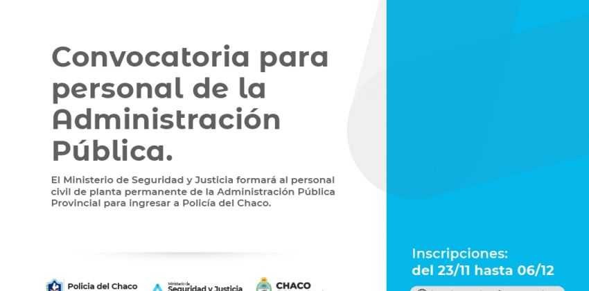 Abre este lunes una convocatoria para ingresar a la Polic a del Chaco